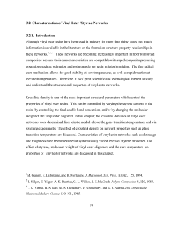 3.2. Characterization of Vinyl Ester /Styrene Networks
