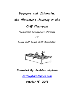 Oct. 15 Workshop Notes - Texas Gulf Coast Orff Association