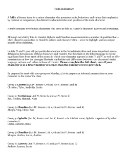 Foils in Hamlet A foil is a literary term for a minor character who