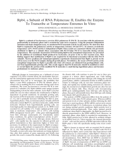 Rpb4, a Subunit of RNA Polymerase II, Enables the Enzyme To