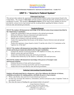 Unit 5 - America`s Federal System