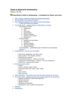 Guide to Waterpolo goalkeeping