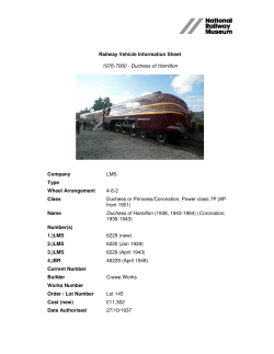 Railway Vehicle Information Sheet 1976-7000