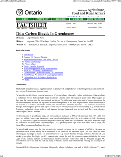 Carbon Dioxide In Greenhouses