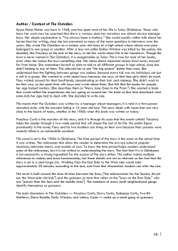 pg. 1 Author / Context of The Outsiders