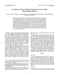 Nondieting Versus Dieting Treatment for Overweight Binge