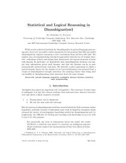 Statistical and Logical Reasoning in Disambiguation