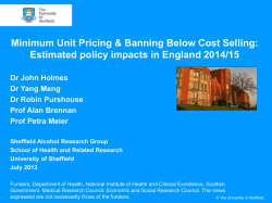 Price policy effects on consumption in England
