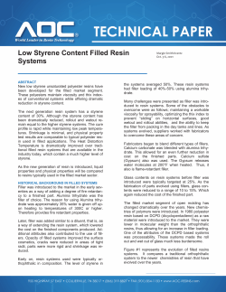 Low Styrene Content Filled Resin Systems