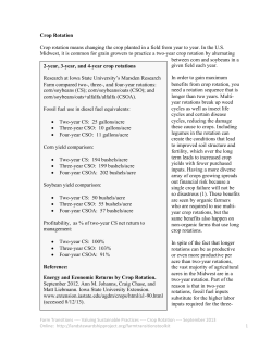 Crop Rotation Crop rotation means changing the crop planted in a
