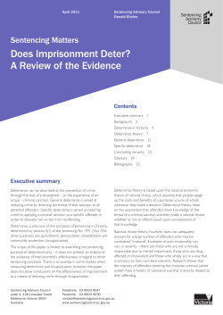 Does Imprisonment Deter? - The Sentencing Advisory Council