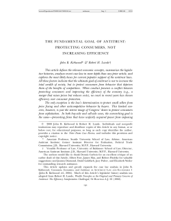 the fundamental goal of antitrust: protecting consumers, not