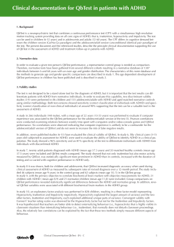 Clinical documentation for QbTest in patients with ADHD