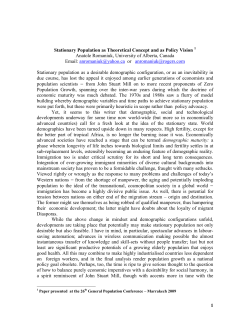 1 Stationary Population as Theoretical Concept and as Policy Vision