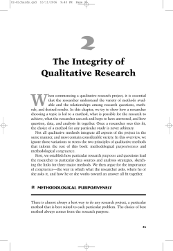 The Integrity of Qualitative Research