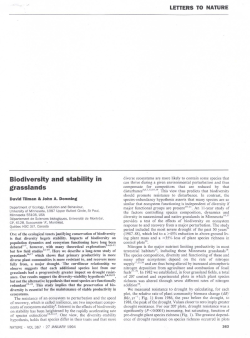 Biodiversity and stability in grasslands