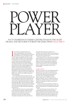 28 PwC`S CHAIRMAN IS TAKING CENTRE STAGE IN
