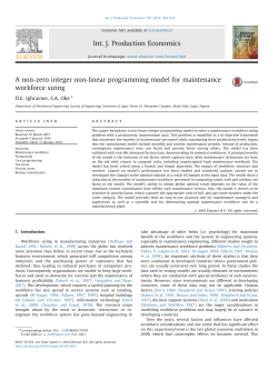 A non-zero integer non-linear programming model for maintenance
