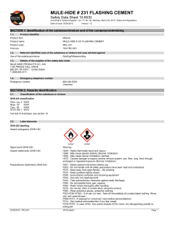 SDS 231 Flashing Cement - Mule-Hide