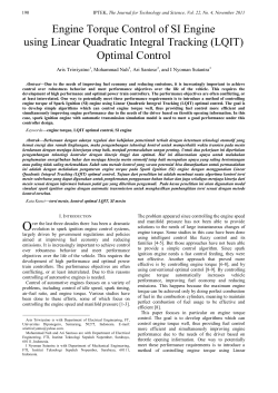 Engine Torque Control of SI Engine using Linear Quadratic