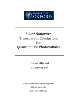 Silver NanowireTransparent Conductors for Quantum Dot