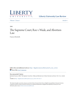The Supreme Court, Roe v. Wade, and Abortion Law