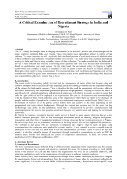 A Critical Examination of Recruitment Strategy in India