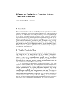 Diffusion and Conduction in Percolation Systems &ndash; Theory and
