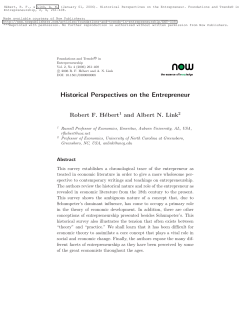 Historical Perspectives on the Entrepreneur