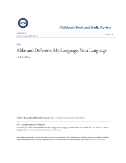 Alike and Different: My Language, Your Language