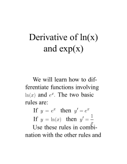 Derivative of ln(x) and exp(x) - RIT