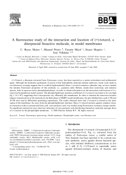 A &pound;uorescence study of the interaction and location of (+)