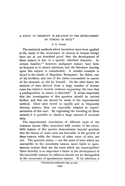 A study of heredity in relation to the development of tumours in mice.
