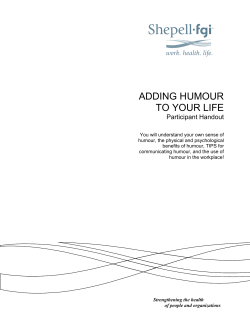 ADDING HUMOUR TO YOUR LIFE