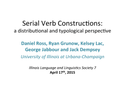 Serial Verb Construc`ons