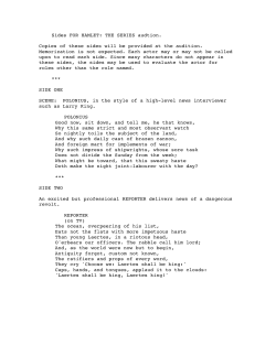 Sides FOR HAMLET: THE SERIES audtion. Copies of these sides
