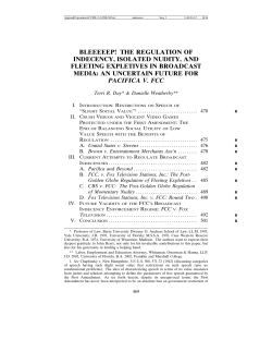bleeeeep! the regulation of indecency, isolated nudity, and fleeting