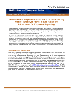 Governmental Employer Participation in Cost-Sharing Multiple