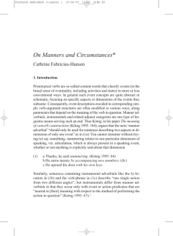 On Manners and Circumstances