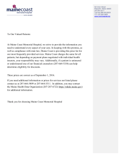 Price List - Maine Coast Memorial Hospital