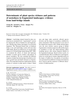 Determinants of plant species richness and patterns of nestedness