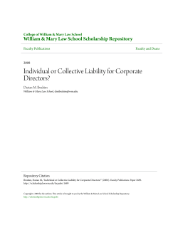 Individual or Collective Liability for Corporate Directors?