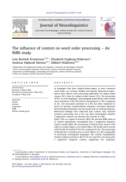 The influence of context on word order processing