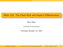 Math 103: The Chain Rule and Implicit Differentiation
