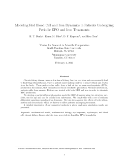 Modeling Red Blood Cell and Iron Dynamics in Patients Undergoing