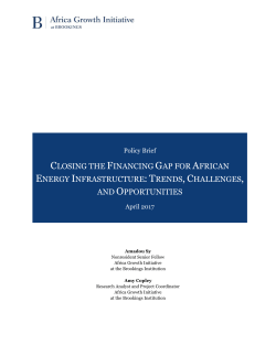 closing the financing gap for african energy infrastructure: trends