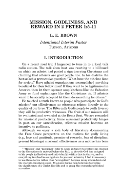 Mission, Godliness, and Reward in 2 Peter 1:5-11