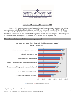 How important were the following in deciding to go to college