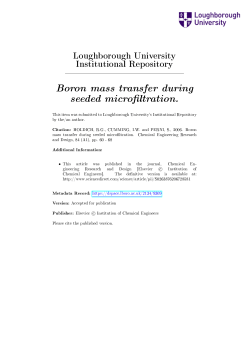 Boron mass transfer during seeded micro ltration.
