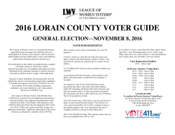2016 Voters Guide - League of Women Voters of the Oberlin Area